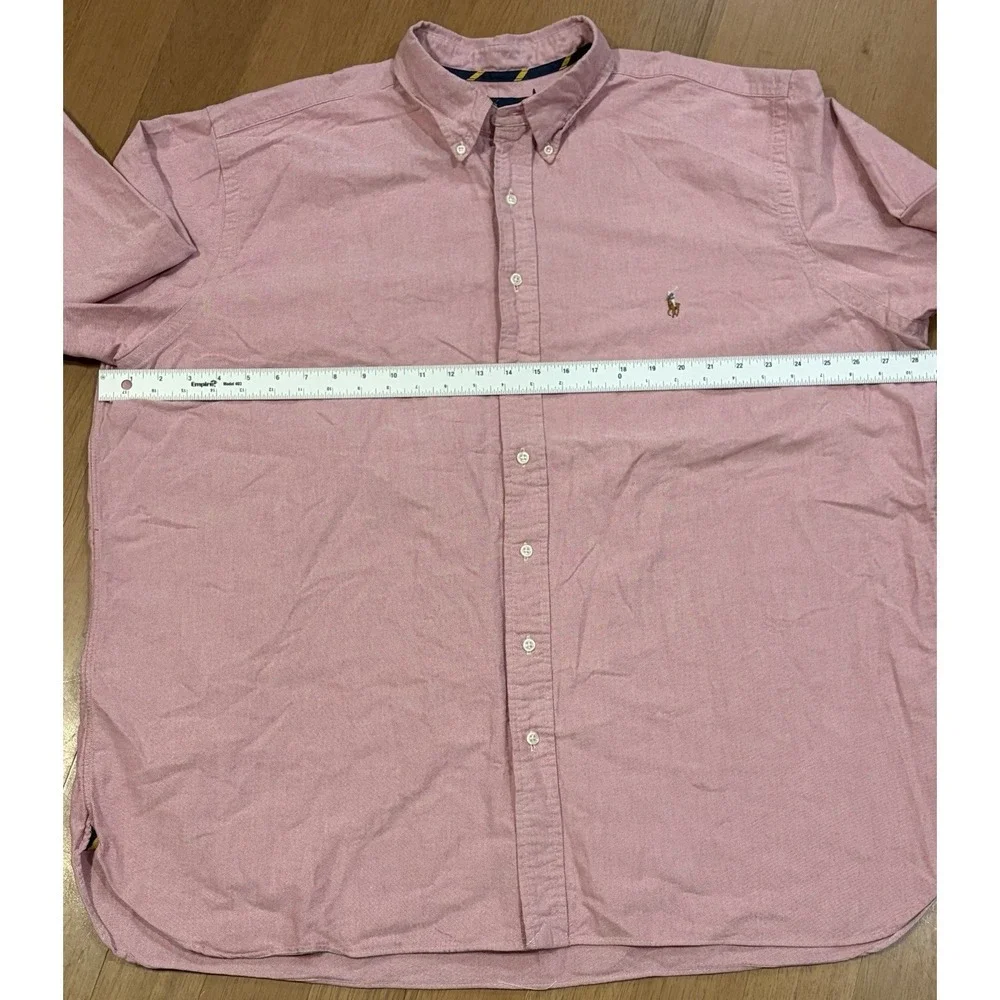 Polo Ralph Lauren Mens 2XB Pink Oxford Button Down Shirt Long Sleeve Flesh Pony